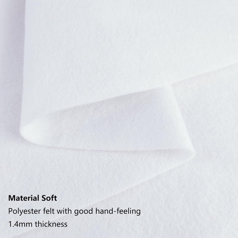 Jtnohx Craft Felt, 1 Square Yard Felt Fabric, 1.4mm Thickness Soft Felt Sheets, Felt by Yard for Art & Craft Project (White)...