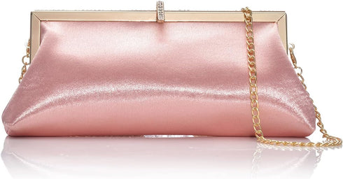 Luxury Satin Classic Evening Clutch Bag with Elegant Rhinestone Bling Crossbody Bag for wedding bridal graduation prom...
