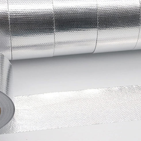 Glass Fiber Cloth Aluminum Foil Tape, Fireproof Self-Adhesive Tape High Temperature Leak Proof Tin Foil Duct Tape Seal Pipe Insulation Tear Resist...