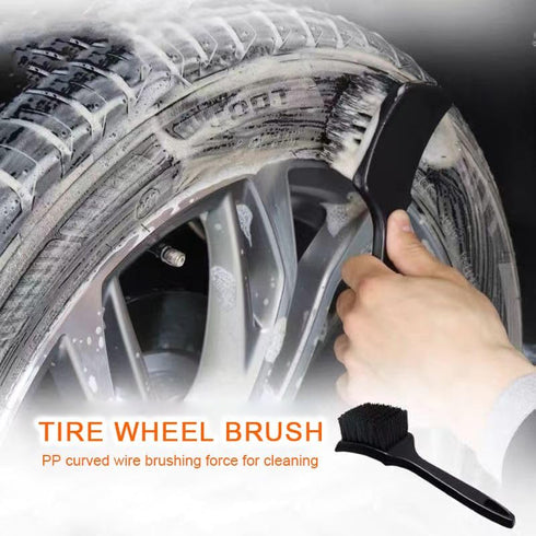 ICSTM Wheel Brush Tire Brush Car Wash Brush Tire Brush Car Carpet Cleaner Used for Cleaning Car Tires, Wheels and Carpets, with a Short Handle Tha...