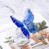 H&D Crystal Flying Butterfly with Crystal Ball Base Figurine Collection Cut Glass Ornament Statue Animal Collectible (Blue)...