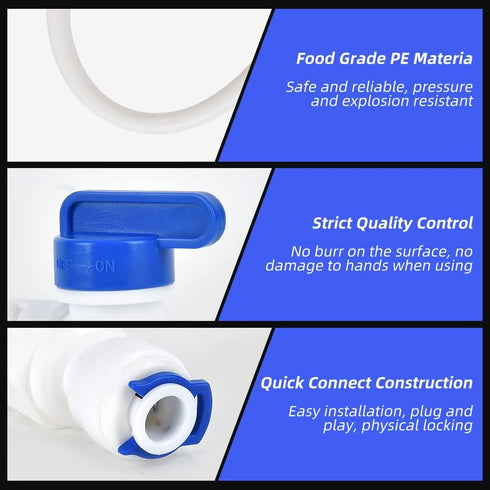 Refrigerator Water Line Kit, CGELE Ice Maker Water Line Kit with 1/4" OD 39.4ft Water Line Reverse Osmosis Quick Connect Fittings Push To Connect ...
