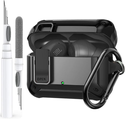for JBL Vibe 200TWS/JBL Vibe Beam Case Cover Lock Clip with Cleaner Kit,Cool JBL Vibe 200TWS Protective Case Cover Men Women with Carabiner Compat...