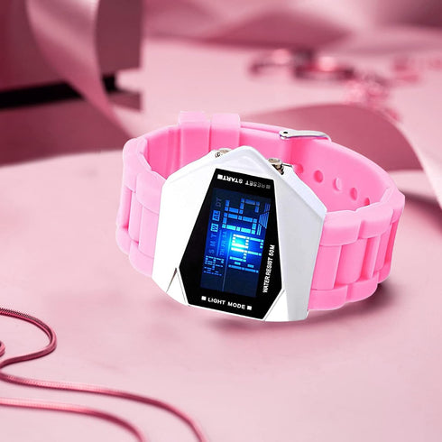 FANMIS Unisex Elegant Plane Style Digital Display Waterproof Outdoor Sports Silicone Strap LED Wrist Watch...