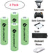 AA 600mAh 1.2V NiMH Rechargeable Batteries for Solar Light,Solar Lamp,Garden Lights Green(4 PCS)...
