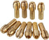 CNBTR 0.5-3.2mm Brass Collet for Rotary Tools Electric Grinding Drill Collect Chuck Holder Pack of 10 (4.3mm Shank Dia)...