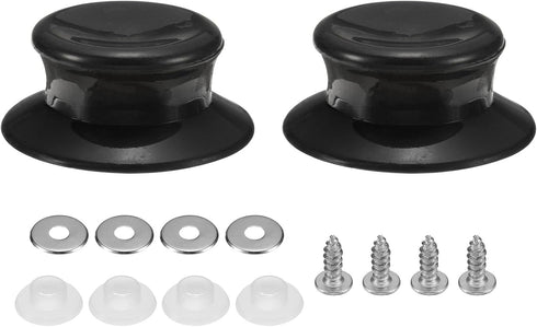 uxcell 2pcs Pot Pan Lids Replacement Knob, Plastic Pan Cover Holding Handles Fits Skillets and Kitchen Cookware Covers, Black...