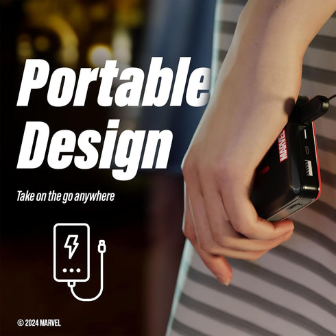 Marvel Spiderman 10,000 MAH Power Bank- Portable Phone Charger Battery Pack w/USB Charging Ports- Spider-Man Gifts for Men, Boys, Girls and all Fa...