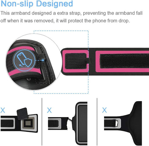 Galaxy S10 S9 S8 Armband, JEMACHE Gym Running Exercises Workouts Phone Arm Band for Samsung Galaxy S10/S9/S8/S7 Edge (Rosy)...