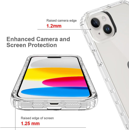 HAII Clear Case for iPhone 15 Plus, Thin Slim Crystal Bilayer Bumper Shockproof Protective Case Cover for iPhone 15 Plus 6.7 inch 2023 (Clear Blue...