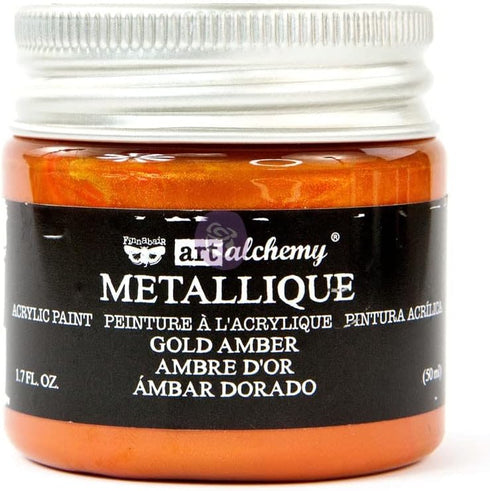 Prima Marketing Metallique Gold Amber Finnabair Art Alchemy Acrylic Paint 1.7 Fl. Oz...