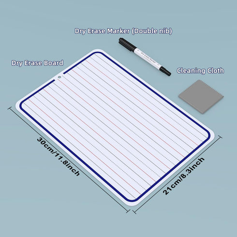 6-Pack 9"x12" Lines & Blank Dry Erase Whiteboard | Small Double-Sided Mini White Boards for Teachers, Students, Home, Classroom & Office...