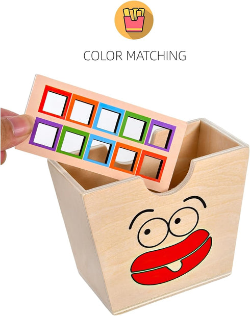 Wooden French Fries Sorting & Stacking Toys for Toddlers, Montessori Toys for 3 Year Old, Preschool Educational Toys to Develop Fine Motor Skills...