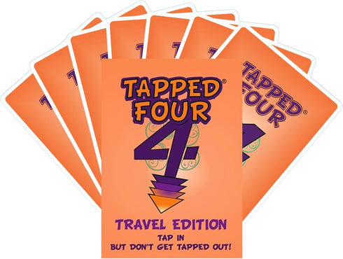 Tapped Four Travel Edition Card Game - 2 to 6 players - Extra TAP Cards - Strategy, Luck, Laughter, Fun - Family and Friends...
