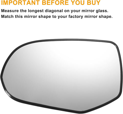 X AUTOHAUX Car Rearview Left Driver Side Mirror Glass Replacement W/Backing Plate Heated White Glass for Honda Odyssey 2006-2008...