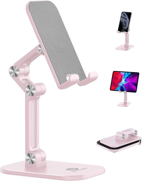 OCYCLONE Cell Phone Stand, Angle Height Adjustable iPhone Stand for Desk, Cell Phone Holder iPad Tablet Stand Compatible with iPhone 15 14 13 11 1...
