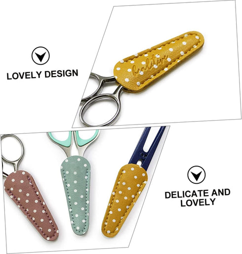 3pcs Scissors Case Embroidery Tools Embroidery Scissors Leather Cosmetic Tool Professional Shear Cases Scissors Protector for Home Pu Cover for Sc...