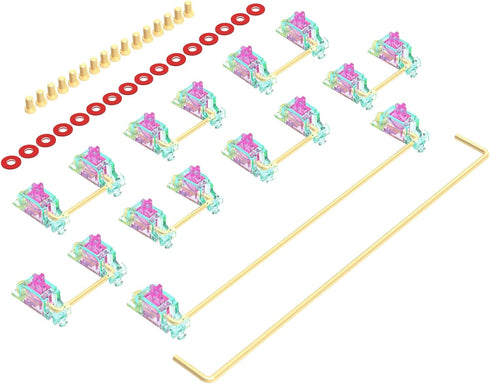Stabilizer V2, Screw in Stabilizers with 2u 6.25u 7u Wires, PCB Mount Keyboard Stabilizers for Mechanical Keyboards (V2 Teal Pink 100% Kit)...