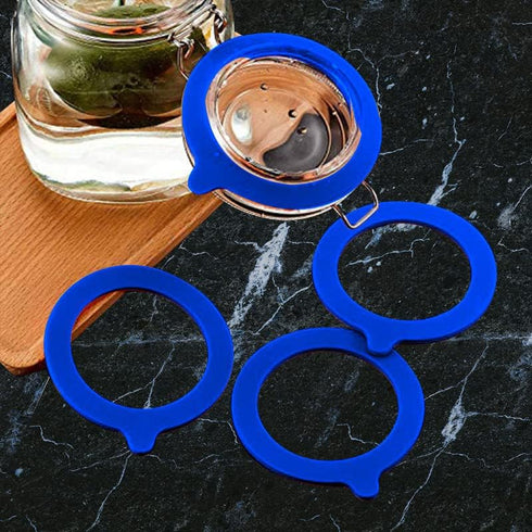 Silicone Replacement Gasket, Airtight Rubber Seals Rings for Mason Jar Lids, Leak-Proof Canning Silicone Fitting Seals for Glass Clip Top Jars (Bl...