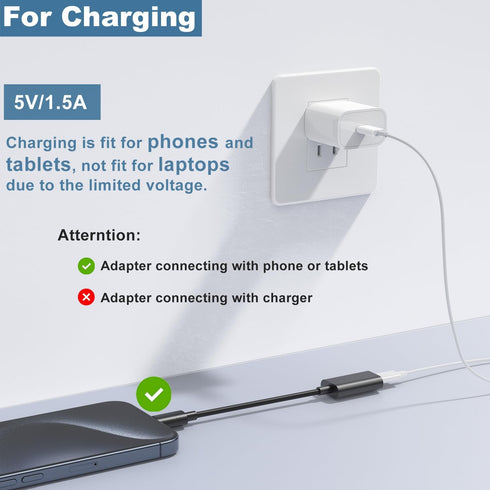 USB C Male to Lightning Female Adapter 2-PACK, USB C to Lightning Headphone Converter for Audio Compatible with iPhone 15 Series, iPad Pro, MacBoo...