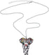 BONSNY Signature Africa Wildlife Collection SUNRISE Jungle Safari Wild Elephant Enamel Pendant Necklace...
