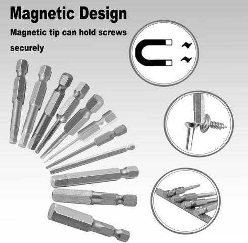 Utoolmart H4 Magnetic Hex Head Screwdriver Bits, 1/4 Inch Hex Shank 150mm Length S2 Power Tools 10Pcs...