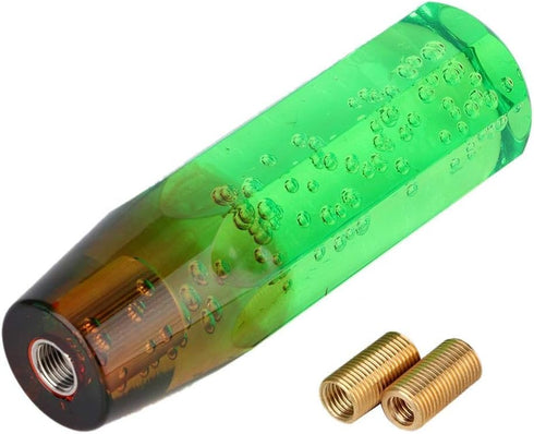 Car Shift Knob Head, Universal Two-Color Crystal Bubble Shift Gear Knob Manual Gear Stick Lever Head with 8mm 10mm Thread (Green Brown)...