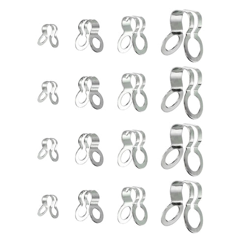 MECCANIXITY Ball Chain Connectors, Stainless Steel Double Ring Clasp Fit for 2.4/3/4.5/6mm Ball Chain Ceiling Fan Lamp Pull Loop, Silver Pack of 8...