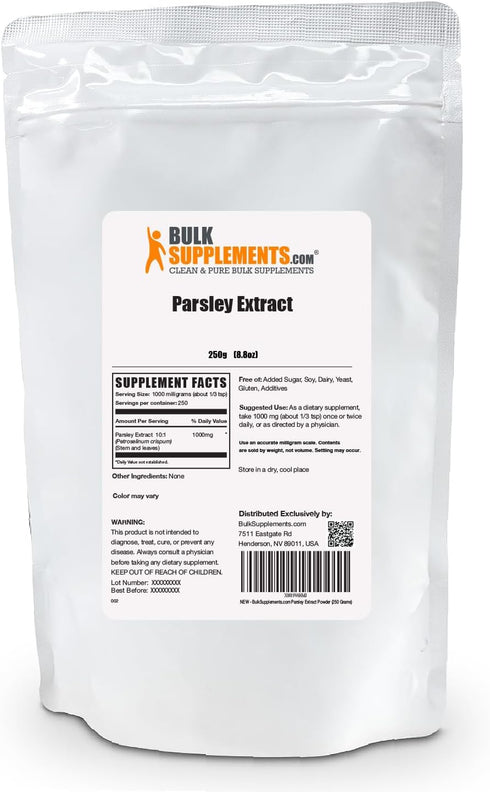 BulkSupplements.com Parsley Extract Powder - Parsley Supplement, Antioxidant Source, Parsley Powder - Gluten Free, 1000mg per Serving, 250g (8.8 o...