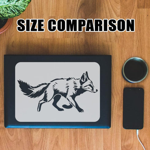 FINGERINSPIRE Running Fox Stencil for Painting 8.3x11.7inch Plastic PET Fox Pattern Drawing Template Hollowed Walking Fox Painting Stencil Decorat...