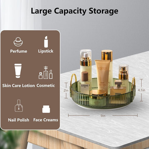 Rotating Makeup Organizer for Vanity, Spinning Cosmetics Storage for Bathroom Countertop, Skincare Holder Rack for Facial Cream, Perfume, Lotion, ...
