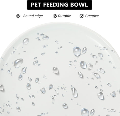 Ceramic Cat Bowls, Shallow Dog Bowls Whisker Stress Cat Dishes, Relieves Fatigue for Food Shallow Kitten Bowl Pet Bowl Dog Feeder Pet Food Dish St...