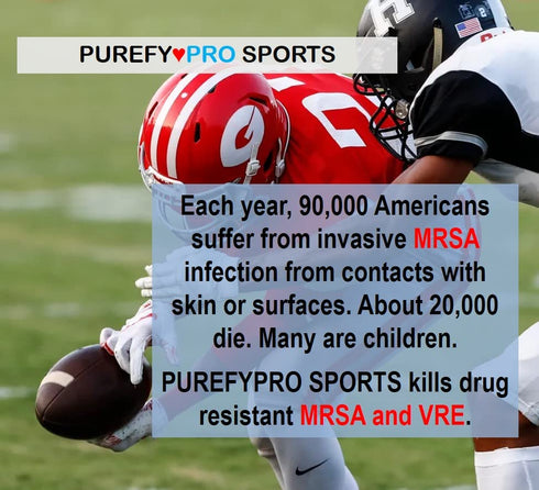 Purefypro Sports Equipment Disinfectant Spray - (3.4oz, 2pk) TSA Travel Size. Kills 99.9999% MRSA, HIV, Athlete Foot Fungus, Virus and Fungi. No R...