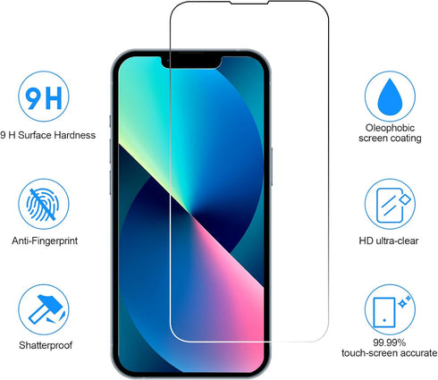 SIBEITU 3 Pack Screen Protector for iPhone 13 with 3 Pack Camera Lens Tempered Glass Protector, 6.1 Inch HD Clear Tempered Glass Film 9H Hardness ...