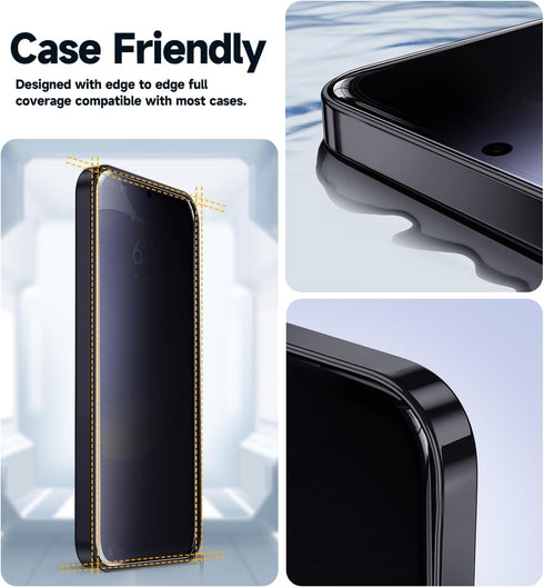 MAGIC JOHN 2 Pack for Samsung Galaxy S24 Plus/ S24+ Privacy Glass Screen Protector 6.7 inch, Anti-spy Tempered Glass Film, Auto Dust-Elimination I...
