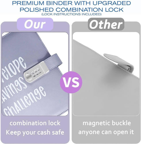 100 Envelopes Money Saving Challenge Book with Upgraded Combination Lock, Savings Challenges Book with Cash Envelopes That is Easy, Fun and Safe W...