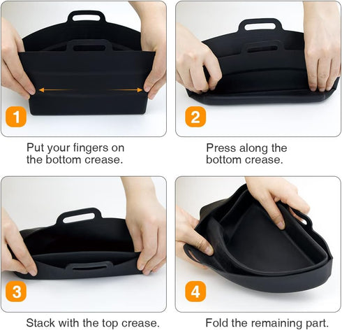 ChefAid Slow Cooker Divider Liners with Handle, 100% Silicone Reusable Slow Cooker Liners Compatible with 6-8 Quart Oval or Round Slow Cooker, Fit...