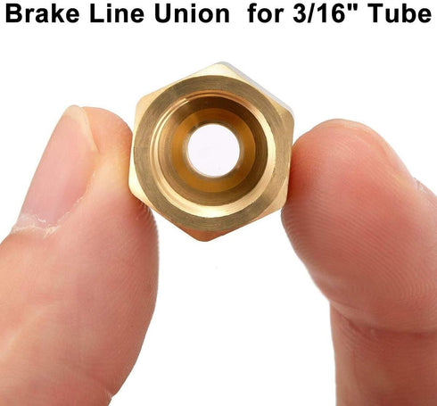 MuHize Upgraded Brake Line Fittings - 15 Pieces 3/8'-24 Threads Assortment Brake Fitting for 3/16 Inch Brake Line Tube (5 Unions, 10 Nuts)...