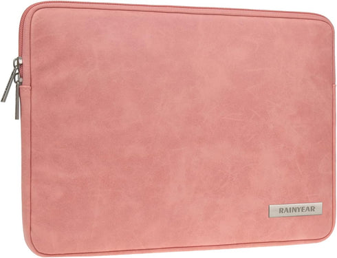 RAINYEAR 15 Inch Laptop Sleeve PU Suede Leather Case Protective Padded Cover Water Resistant Carrying Computer Bag Compatible with 15.4 MacBook Pr...