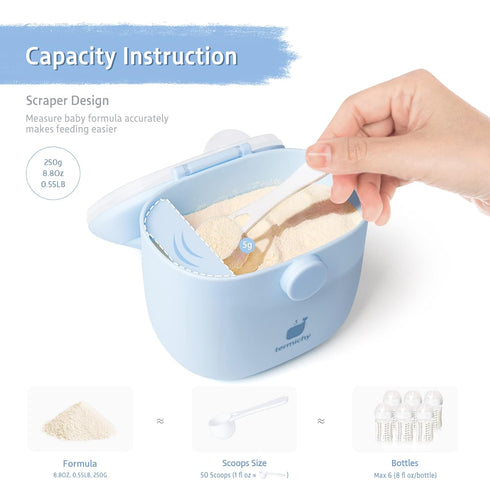 Termichy Baby Formula Dispenser, Portable Milk Powder Dispenser Container with Carry Handle and Scoop for Travel Outdoor Activities with Baby Infa...