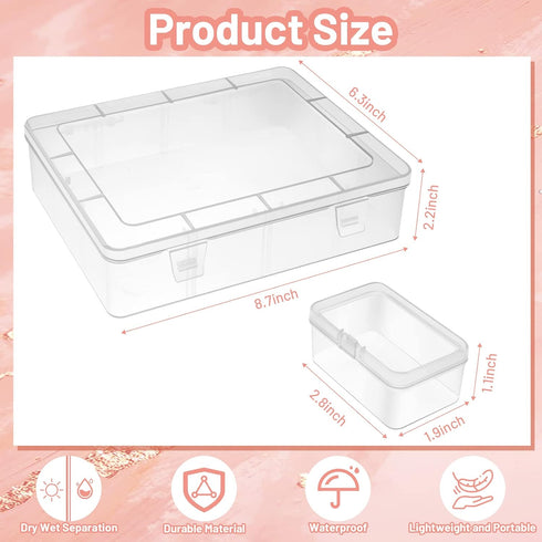 Small Plastic Storage Box, 13 Pieces Plastic Storage Cases Bead Organizers Boxes with Lid Mini Rectangles Boxes Craft Supply Case Bead Containers ...