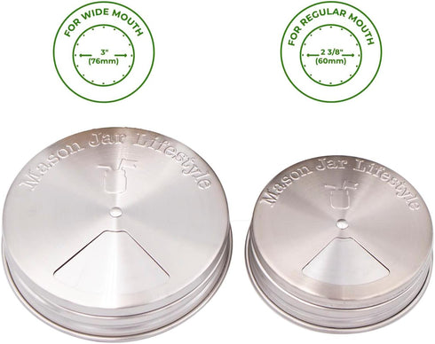 4 Pack Stainless Steel Spice Shaker Lid for Mason Jars (Regular Mouth)...