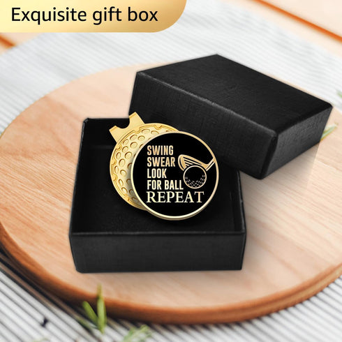 Swing Swear Look for Ball Repeat Golf Ball Marker with Magnetic Hat Clip,Funny Golf Gift for Men Woman...