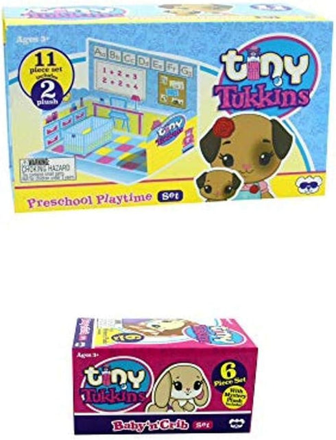 Doggy Family Stuffed Animal Preschool Playset- Play Preschool Set for Girls & Toddlers Includes Big Sister and Baby Stuffed Animal Dog- Made from ...