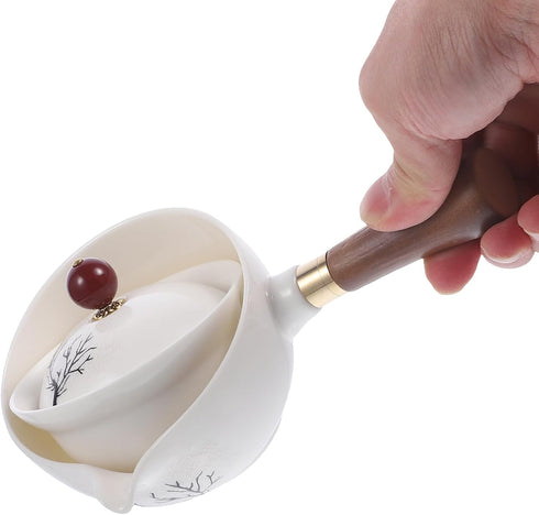 HEMOTON Tea Maker Ceramic Side Handle Jug Turkish Household Tool Set Mini Insulated Chinese Tea Household Delicate Tea Kettle Ceramic Teaware Tea ...