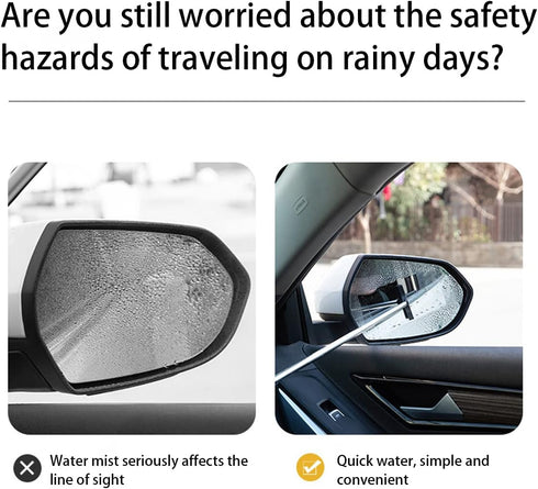 Car Rearview Mirror Wiper, Multifunctional Car Mirror Telescopic Water Scraper Wiper, Retractable Vehicle Glass Cleaner Tool, Portable Auto Interi...