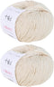 Fine Weight Knitted and Crocheted Cotton Yarn, 100% Long Staple Cotton Yarn, Baby Sports, 2 Packages of 100g/3.52oz (Per Skein 50g/162yards) - Apr...