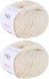 Fine Weight Knitted and Crocheted Cotton Yarn, 100% Long Staple Cotton Yarn, Baby Sports, 2 Packages of 100g/3.52oz (Per Skein 50g/162yards) - Apr...