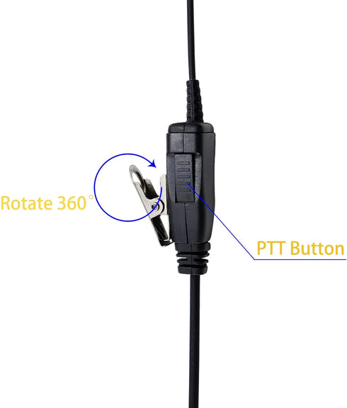 Earpiece for Motorola Radio Single Wire Walkie Talkie Swivel Earpiece Headset with Mic PTT for Motorola Two Way Radios CP88 CP100 CP200D CLS1110 C...