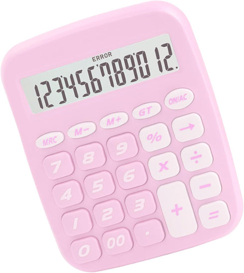 Desktop Calculator Big Buttons, 12 Digit Extra Large LCD Display, Battery Powered Office Calculators, Electronic Accounting Calculator for Busines...